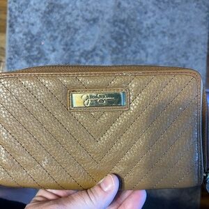 Jessica Simpson Tan Chevron Wallet